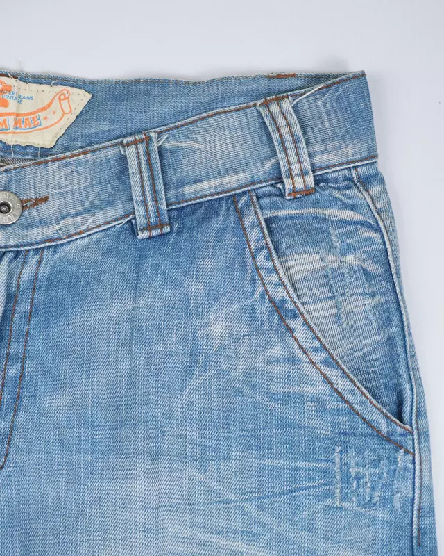 Light Wash Cargo Denim Shorts