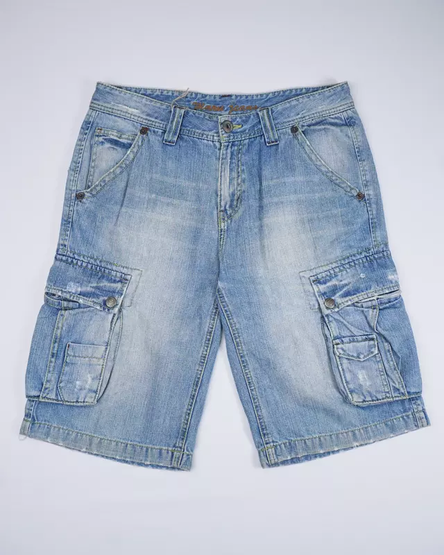 Light Wash Denim Cargo Shorts