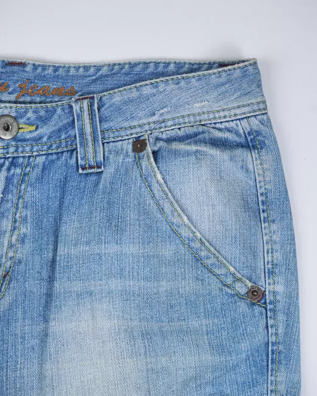 Light Wash Denim Cargo Shorts