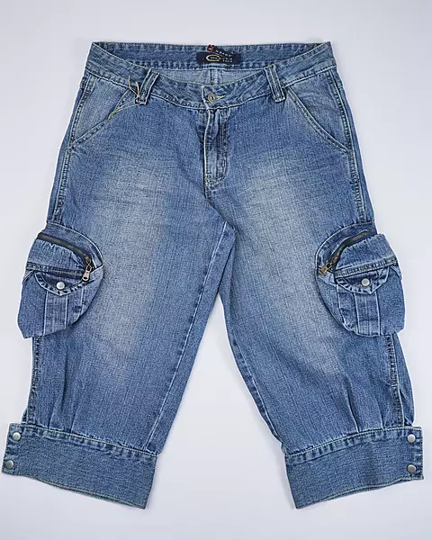 Dark Blue Denim Cargo Shorts
