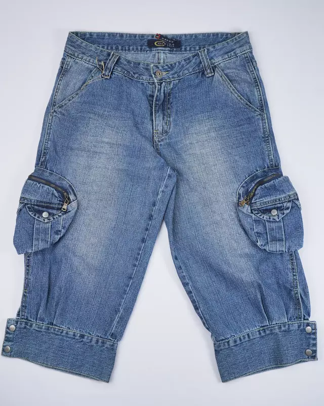 Dark Blue Denim Cargo Shorts
