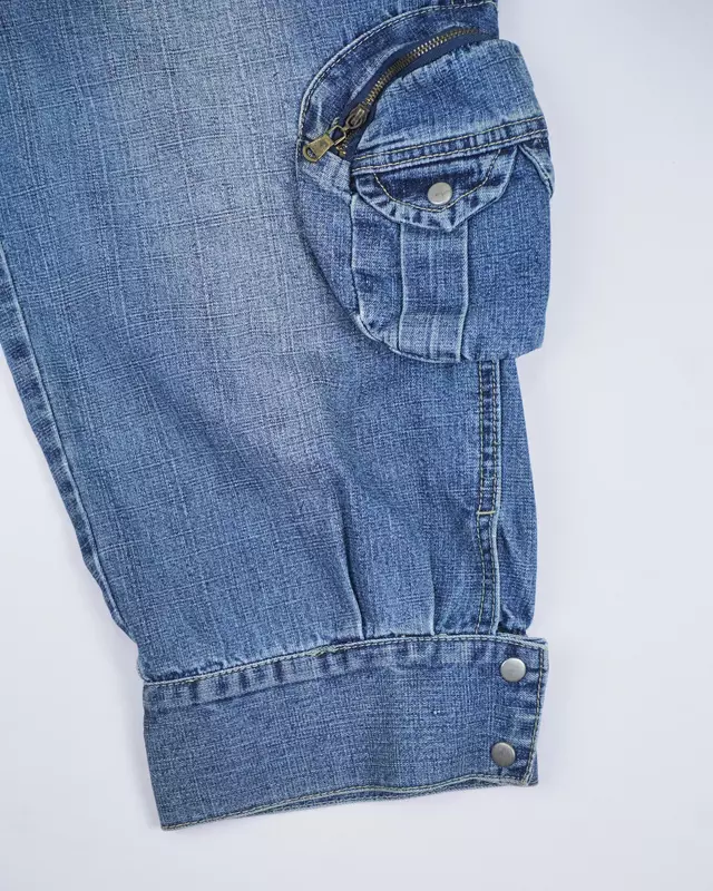 Dark Blue Denim Cargo Shorts