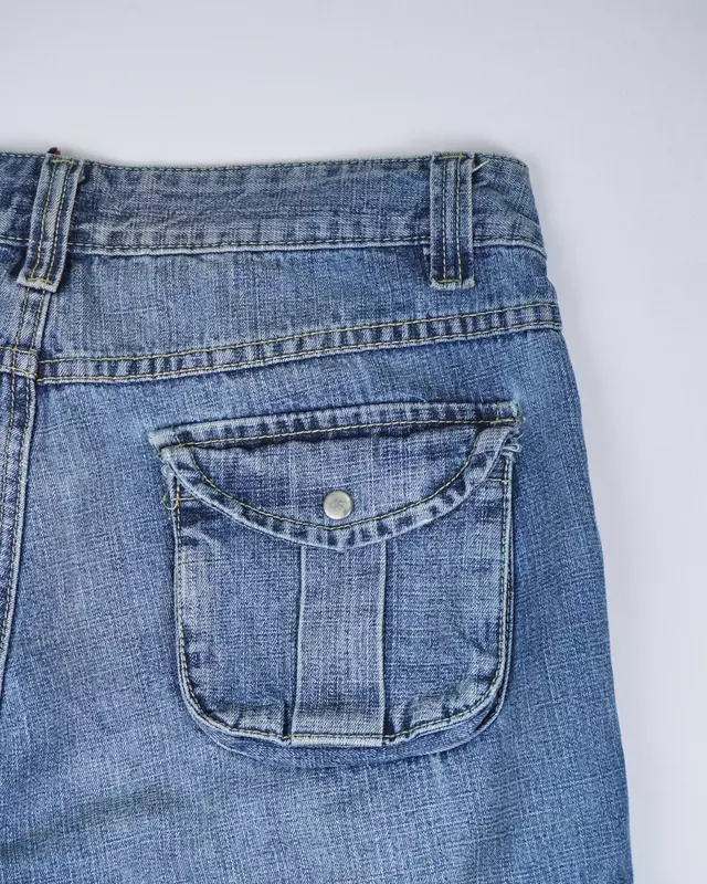 Dark Blue Denim Cargo Shorts