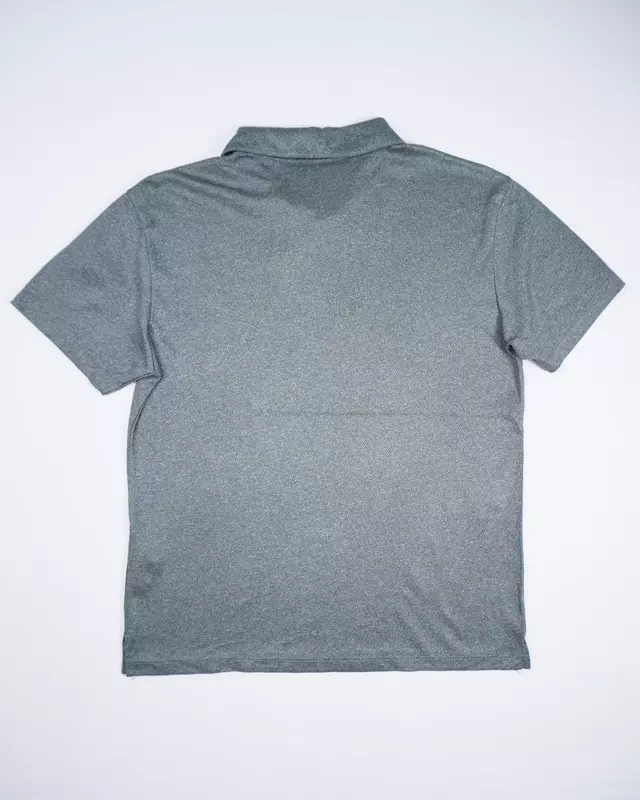 Charcoal Grey Quick-Dry Graphic Polo Shirt