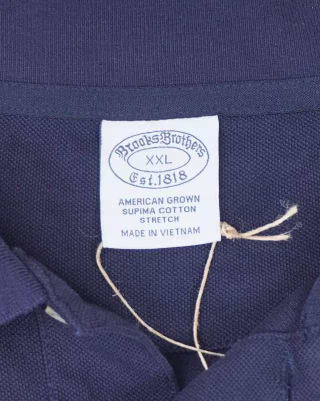 Navy Blue Pique Knit Short-Sleeve Polo Shirt