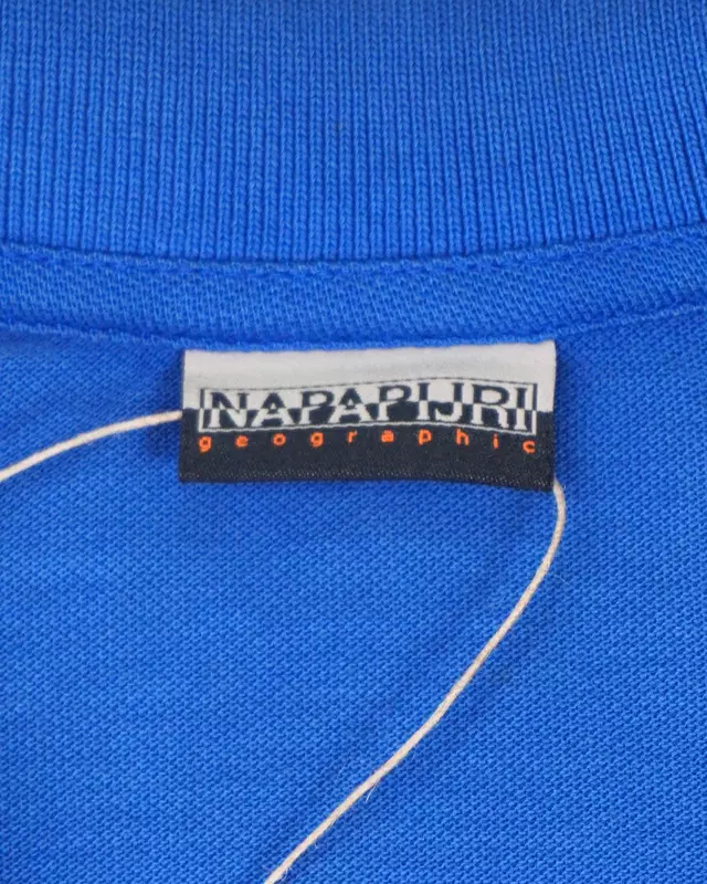 Cobalt Blue Casual Ribbed-Cuff Long-Sleeve Polo