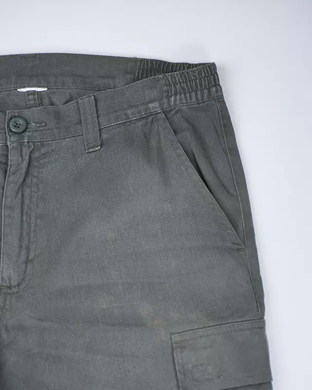 Forest Green Straight Fit Cargo Pants