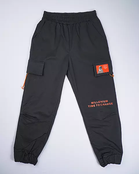 Black Heavy Duty Narrow Track Pants