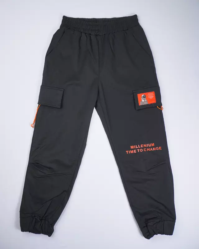 Black Heavy Duty Narrow Track Pants