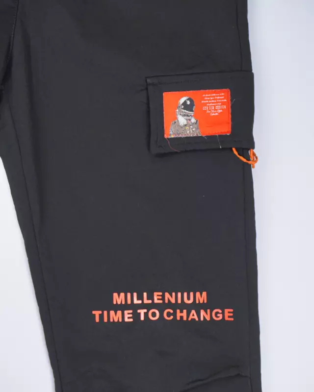 Black Heavy Duty Narrow Track Pants