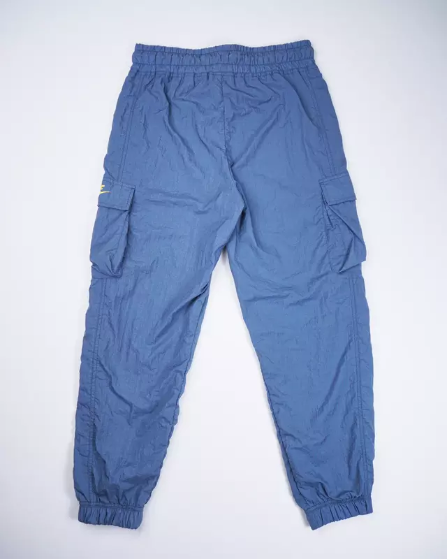 Slate Blue Elastic-Waist Utility Joggers