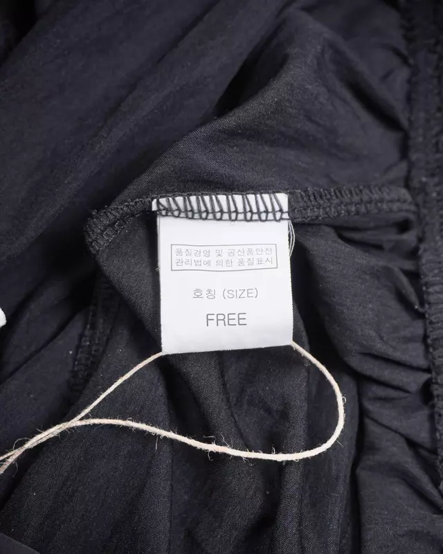 Black Crinkle-Nylon Drawstring Wind Pants