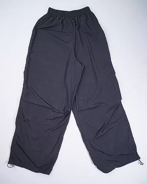 Black Loose-Fit Nylon Track Pants