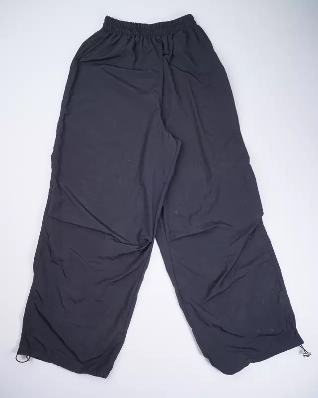Black Loose-Fit Nylon Track Pants