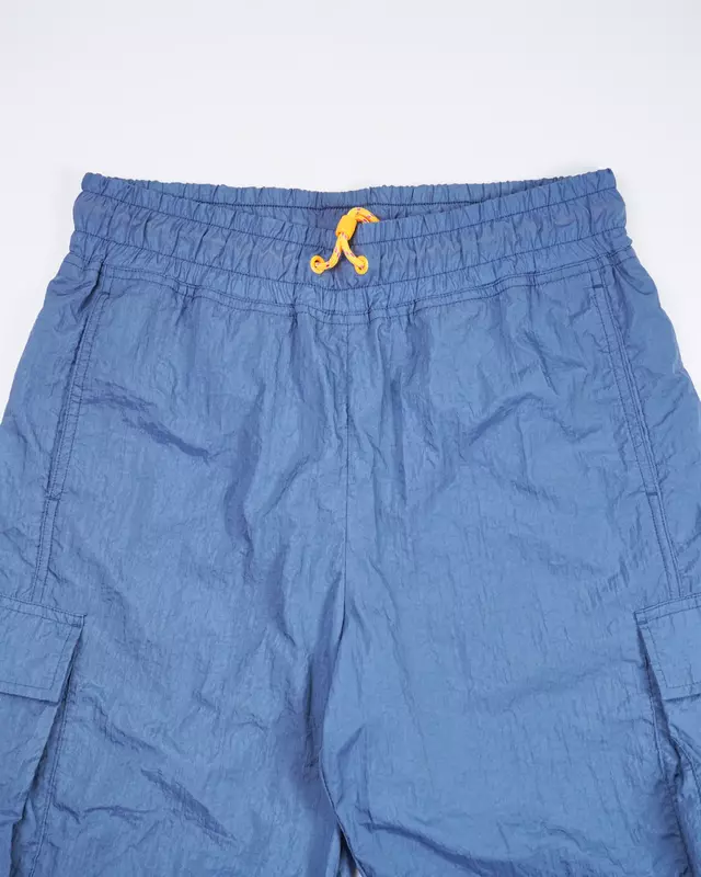 Slate Blue Elastic-Waist Utility Joggers