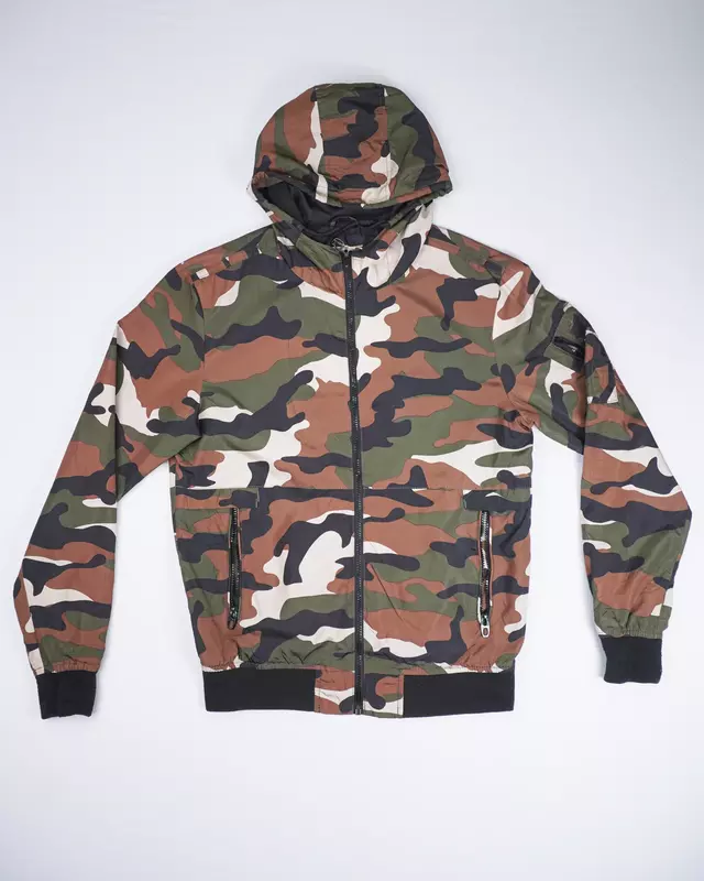 Camouflage Elastic-Hem Streetwear Windcheater
