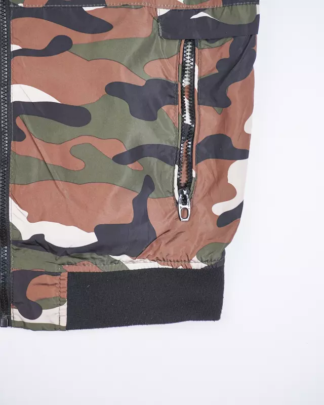 Camouflage Elastic-Hem Streetwear Windcheater
