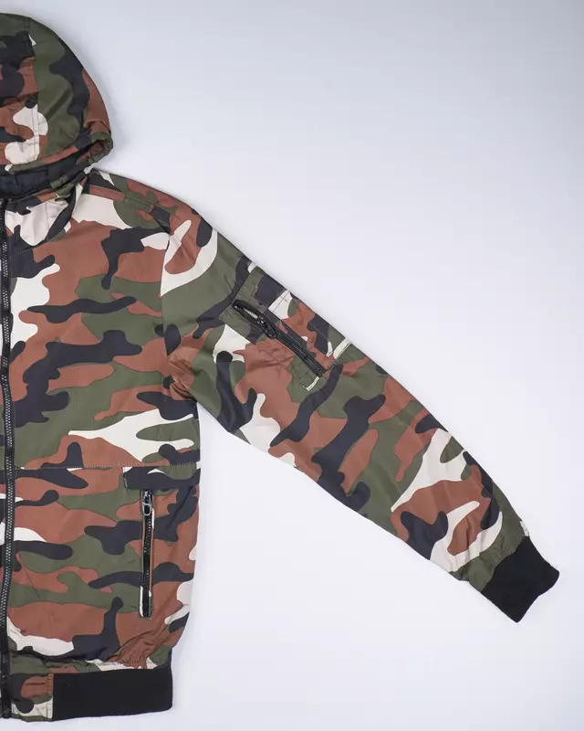 Camouflage Elastic-Hem Streetwear Windcheater