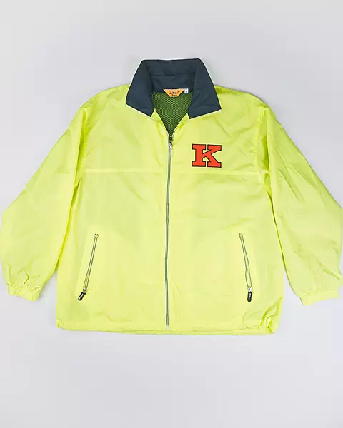 Fluorescent Yellow Mock-Neck Windcheater