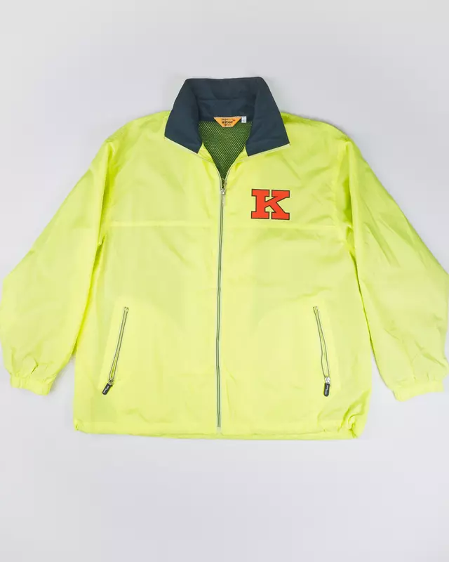 Fluorescent Yellow Mock-Neck Windcheater