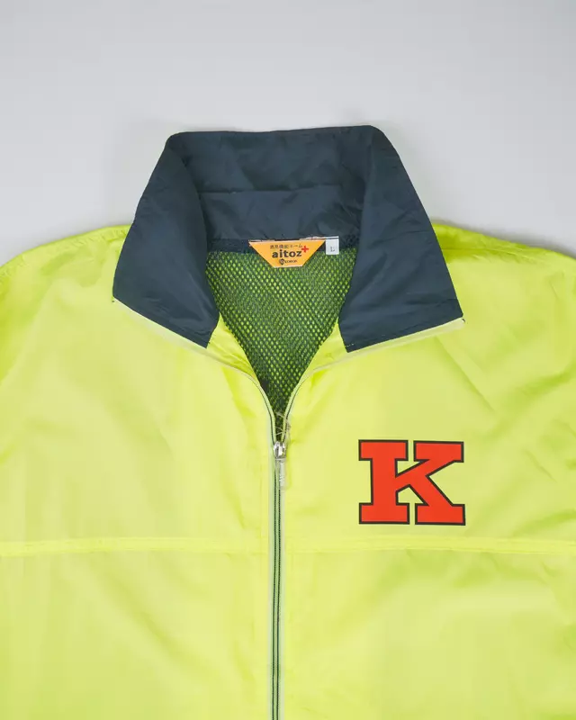 Fluorescent Yellow Mock-Neck Windcheater