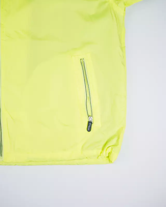 Fluorescent Yellow Mock-Neck Windcheater