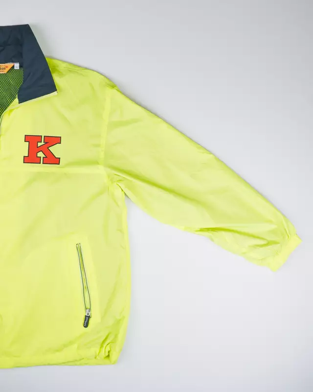 Fluorescent Yellow Mock-Neck Windcheater