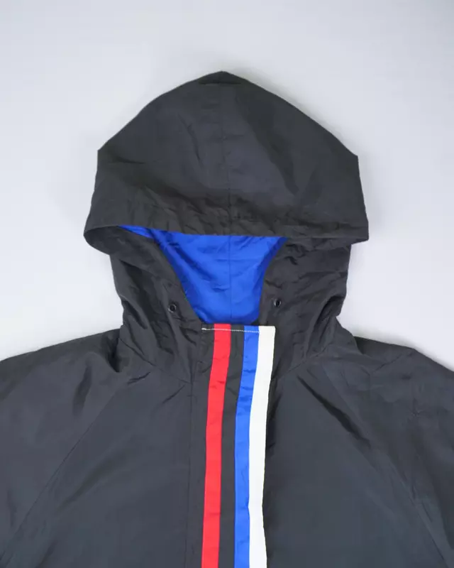Black Tricolor-Paneled Zip Windcheater