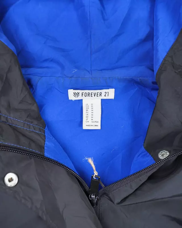 Black Tricolor-Paneled Zip Windcheater