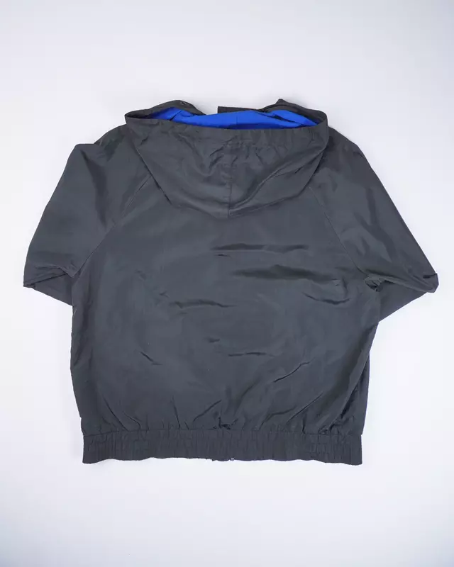 Black Tricolor-Paneled Zip Windcheater