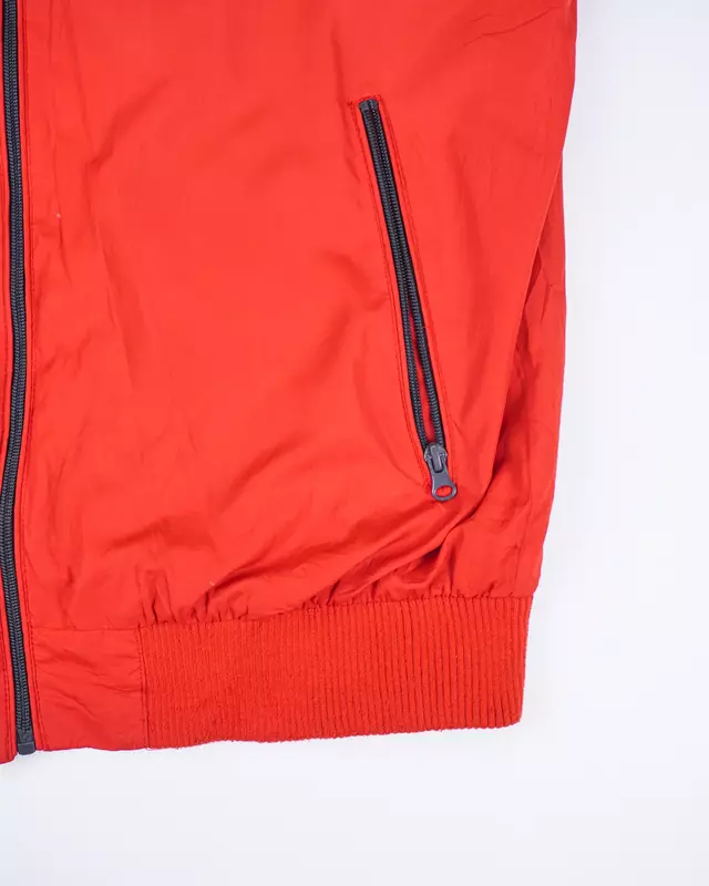 Crimson Red Hooded Full-Zip Windcheater