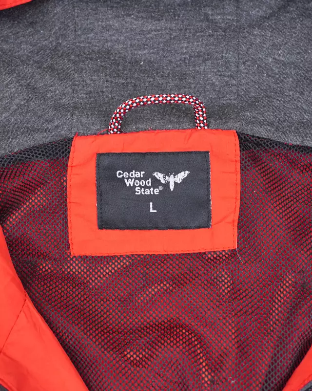 Crimson Red Hooded Full-Zip Windcheater