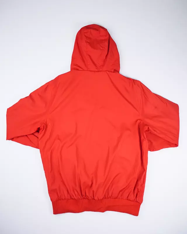 Crimson Red Hooded Full-Zip Windcheater