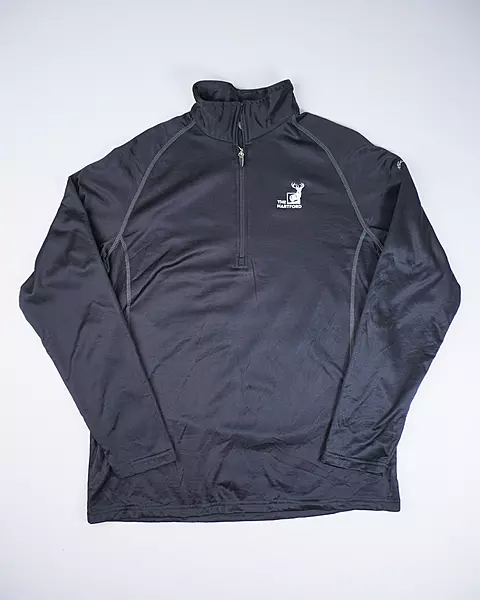 Black Corporate-Logo Quarter-Zip Performance Pullover