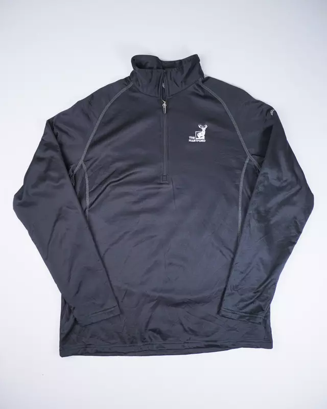 Black Corporate-Logo Quarter-Zip Performance Pullover