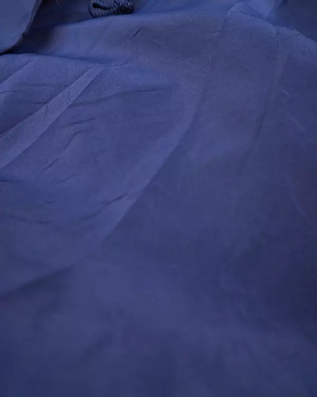 Navy Blue Sporty Retro Hooded Mesh-Lined Windcheater