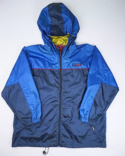 Blue Paneled Dual-Closure Tactical Windcheater