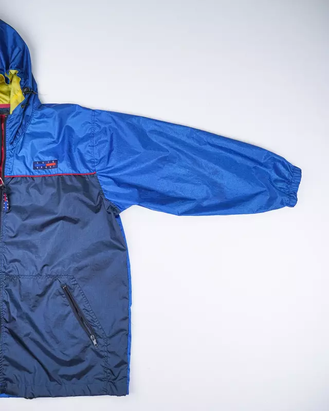 Blue Paneled Dual-Closure Tactical Windcheater