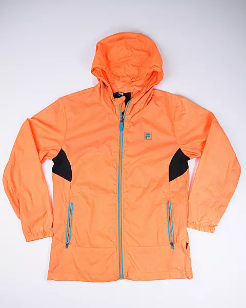 Neon Orange Colorblock Lightweight Windcheater