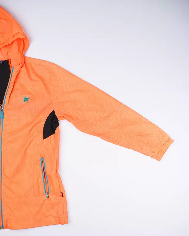 Neon Orange Colorblock Lightweight Windcheater