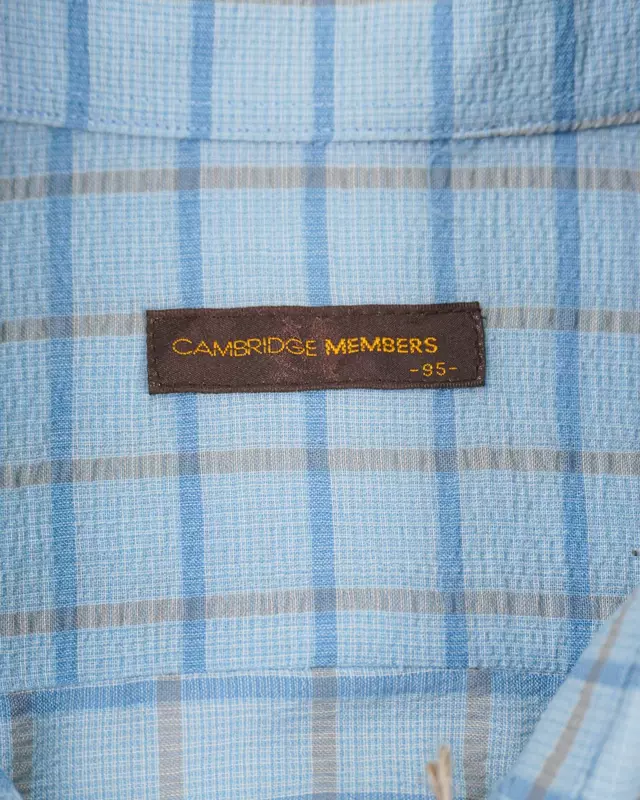 Light Blue Windowpane-Check Short-Sleeve Shirt