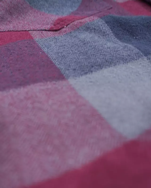 Maroon Multi-Check Dual-Pocket Utility Shirt