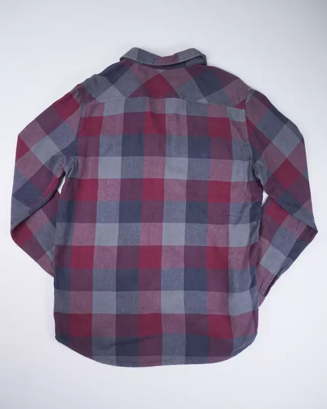 Maroon Multi-Check Dual-Pocket Utility Shirt