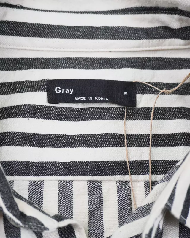 Charcoal Vertical-Stripe Long-Sleeve Shirt