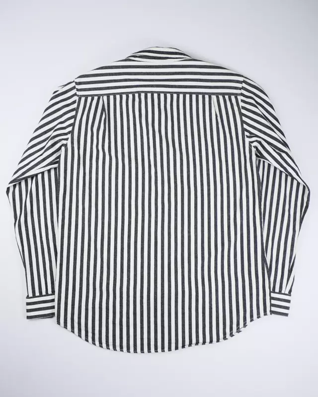 Charcoal Vertical-Stripe Long-Sleeve Shirt