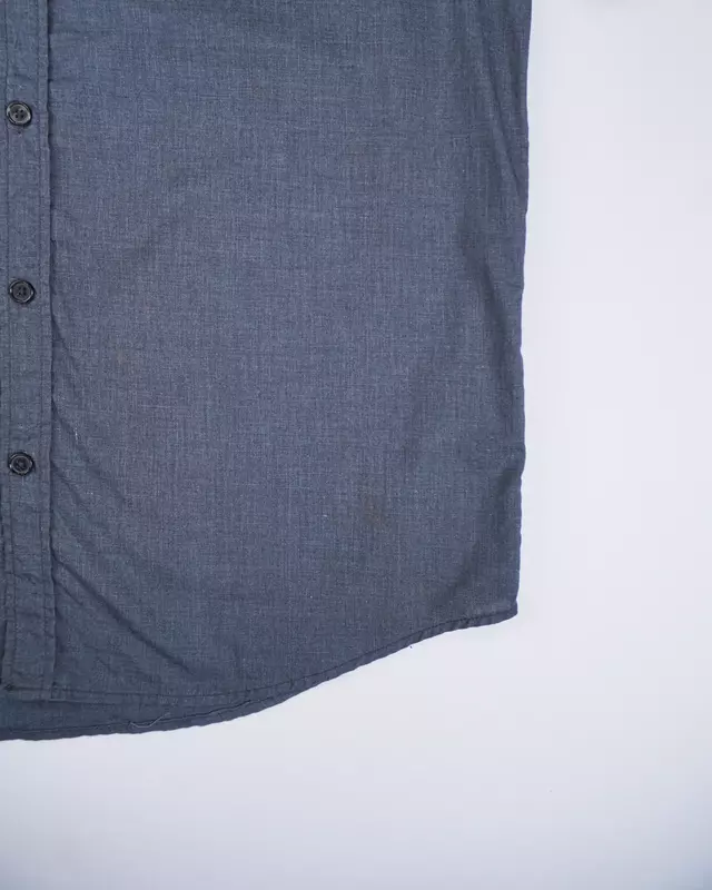 Grey Floral-Pocket Short-Sleeve Button-Up Shirt