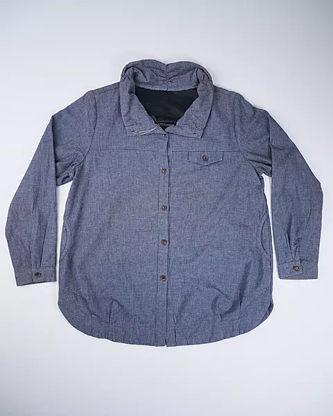 Slate Blue Insulated Long-Sleeve Button-Up Shirt