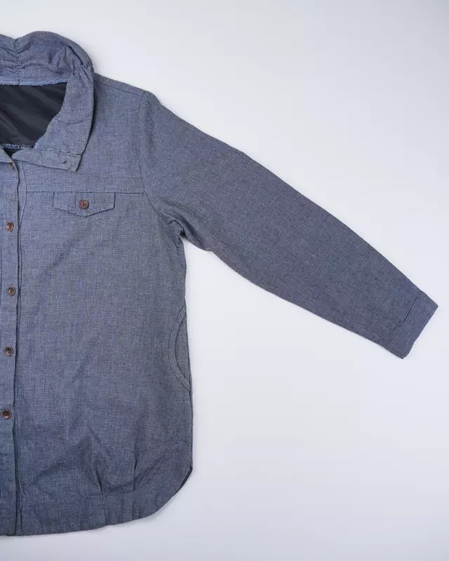 Slate Blue Insulated Long-Sleeve Button-Up Shirt