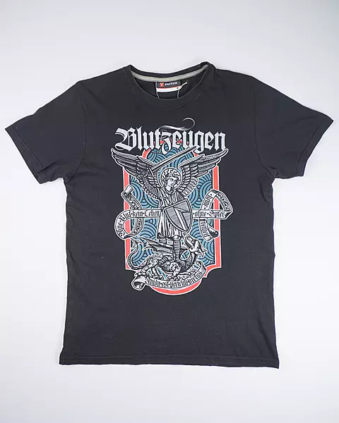 Faded Black Gothic Angel Graphic T-Shirt