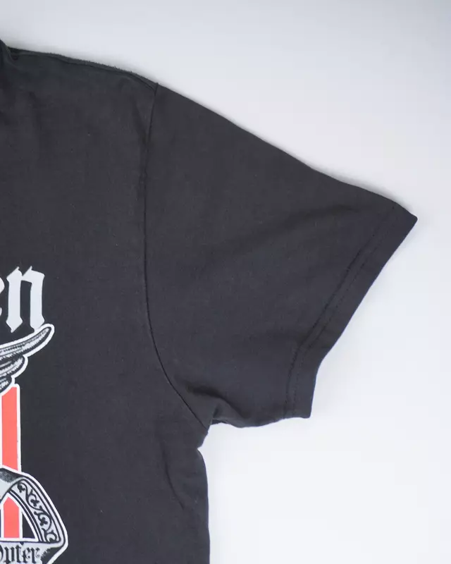 Faded Black Gothic Angel Graphic T-Shirt